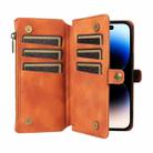 For iPhone 14 Pro Fantasy Multifunctional Zipper Wallet Leather Phone Case(orange) - 3