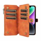 For iPhone 13 Fantasy Multifunctional Zipper Wallet Leather Phone Case(orange) - 3