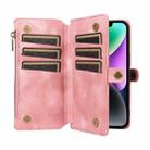 For iPhone 13 Fantasy Multifunctional Zipper Wallet Leather Phone Case(pink) - 3