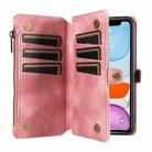For iPhone 12 / 12 Pro Fantasy Multifunctional Zipper Wallet Leather Phone Case(pink) - 3