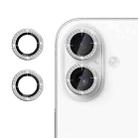 For iPhone 16 Plus Klebol Individual Camera Lens Diamond Ring Protector(Silver) - 1