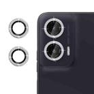 For Motorola Moto G35 5G Klebol Individual Camera Lens Diamond Ring Protector(Silver) - 1