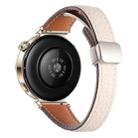 18mm Slim Litchi Texture Fold Magnetic Buckle Genuine Leather Watch Band(Starlight) - 2