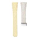 18mm Slim Litchi Texture Fold Magnetic Buckle Genuine Leather Watch Band(Gray Yellow) - 3