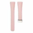 18mm Slim Litchi Texture Fold Magnetic Buckle Genuine Leather Watch Band(Pink) - 3