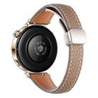 18mm Slim Litchi Texture Fold Magnetic Buckle Genuine Leather Watch Band(Bronze) - 2