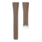 18mm Slim Litchi Texture Fold Magnetic Buckle Genuine Leather Watch Band(Bronze) - 3