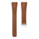18mm Slim Litchi Texture Fold Magnetic Buckle Genuine Leather Watch Band(Brown) - 3