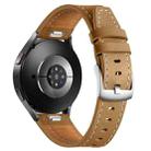18mm Push Button Silver Steel Buckle Genuine Leather Watch Band(Yellow Brown) - 2