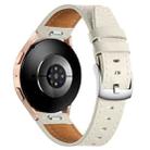 18mm Push Button Silver Steel Buckle Genuine Leather Watch Band(Beige) - 2
