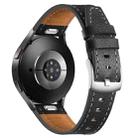 18mm Push Button Silver Steel Buckle Genuine Leather Watch Band(Black) - 2
