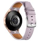 18mm Push Button Silver Steel Buckle Genuine Leather Watch Band(Purple) - 2