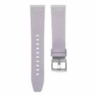 18mm Push Button Silver Steel Buckle Genuine Leather Watch Band(Purple) - 3
