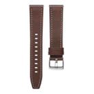 20mm Push Button Silver Steel Buckle Genuine Leather Watch Band(Brown) - 3