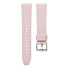 22mm Push Button Silver Steel Buckle Genuine Leather Watch Band(Light Pink) - 3