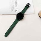 22mm Seven-Line Tri-Star Buckle Pull Up Leather Watch Band(Crazy Horse Green Black Thread) - 2