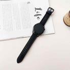 22mm Seven-Line Tri-Star Buckle Pull Up Leather Watch Band(Black Blue Thread) - 2