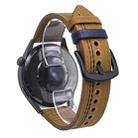 22mm Seven-Line Tri-Star Buckle Pull Up Leather Watch Band(Crazy Horse Light Brown Blue Thread) - 1