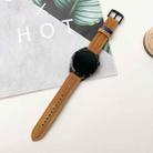 22mm Seven-Line Tri-Star Buckle Pull Up Leather Watch Band(Crazy Horse Light Brown Blue Thread) - 2