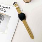 22mm Seven-Line Tri-Star Buckle Pull Up Leather Watch Band(Light Yellow White Thread) - 2