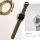 For Apple Watch 46mm / 49mm / 45mm / 44mm 7-Line Tri-Star Buckle Pull Up Leather Watch Band(Crazy Horse Army Green Black Thread) - 2