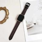 For Apple Watch 42mm / 41mm / 40mm / 38mm 7-Line Tri-Star Buckle Pull Up Leather Watch Band(Gray Black Thread) - 2