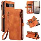 For Google Pixel 6 Fantasy Multifunctional Zipper Wallet Leather Phone Case(Orange) - 1