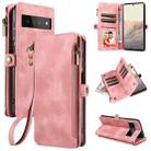For Google Pixel 6 Pro Fantasy Multifunctional Zipper Wallet Leather Phone Case(Pink) - 1