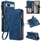 For Google Pixel 7a Fantasy Multifunctional Zipper Wallet Leather Phone Case(Blue) - 1