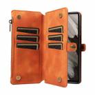 For Google Pixel 7a Fantasy Multifunctional Zipper Wallet Leather Phone Case(Orange) - 3