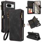 For Google Pixel 8 Fantasy Multifunctional Zipper Wallet Leather Phone Case(Black) - 1