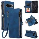 For Google Pixel 8 Pro Fantasy Multifunctional Zipper Wallet Leather Phone Case(Blue) - 1