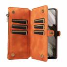 For Google Pixel 8 Pro Fantasy Multifunctional Zipper Wallet Leather Phone Case(Orange) - 3