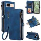 For Google Pixel 8a Fantasy Multifunctional Zipper Wallet Leather Phone Case(Blue) - 1