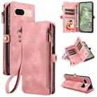 For Google Pixel 8a Fantasy Multifunctional Zipper Wallet Leather Phone Case(Pink) - 1
