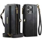 For iPhone 16 CaseMe C39 RFID Blocking Zipper Wallet Leather Phone Case with Crossbody Strap(Black) - 2