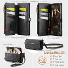 For iPhone 16 CaseMe C39 RFID Blocking Zipper Wallet Leather Phone Case with Crossbody Strap(Black) - 3