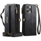 For iPhone 16 Pro CaseMe C39 RFID Blocking Zipper Wallet Leather Phone Case with Crossbody Strap(Black) - 2