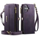 For iPhone 16 Plus CaseMe C39 RFID Blocking Zipper Wallet Leather Phone Case with Crossbody Strap(Purple) - 2