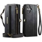 For iPhone 16 CaseMe C39 RFID Blocking Zipper Wallet Leather Phone Case with Crossbody Strap(Black) - 2