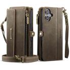 For iPhone 16 CaseMe C39 RFID Blocking Zipper Wallet Leather Phone Case with Crossbody Strap(Coffee) - 2
