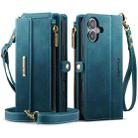 For iPhone 16 CaseMe C39 RFID Blocking Zipper Wallet Leather Phone Case with Crossbody Strap(Green) - 2