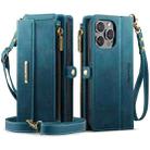 For iPhone 15 Pro CaseMe C39 RFID Blocking Zipper Wallet Leather Phone Case with Crossbody Strap(Green) - 2