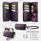 For iPhone 15 Plus CaseMe C39 RFID Blocking Zipper Wallet Leather Phone Case with Crossbody Strap(Purple) - 3