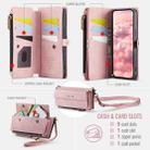 For iPhone 14 CaseMe C39 RFID Blocking Zipper Wallet Leather Phone Case with Crossbody Strap(Pink) - 3