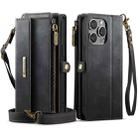 For iPhone 13 Pro CaseMe C39 RFID Blocking Zipper Wallet Leather Phone Case with Crossbody Strap(Black) - 2