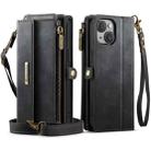 For iPhone 13 mini CaseMe C39 RFID Blocking Zipper Wallet Leather Phone Case with Crossbody Strap(Black) - 2
