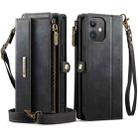 For iPhone 12 / 12 Pro CaseMe C39 RFID Blocking Zipper Wallet Leather Phone Case with Crossbody Strap(Black) - 2
