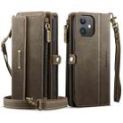For iPhone 12 / 12 Pro CaseMe C39 RFID Blocking Zipper Wallet Leather Phone Case with Crossbody Strap(Coffee) - 2