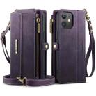 For iPhone 12 / 12 Pro CaseMe C39 RFID Blocking Zipper Wallet Leather Phone Case with Crossbody Strap(Purple) - 2